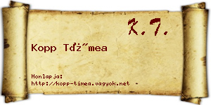 Kopp Tímea névjegykártya