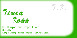 timea kopp business card