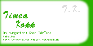 timea kopp business card